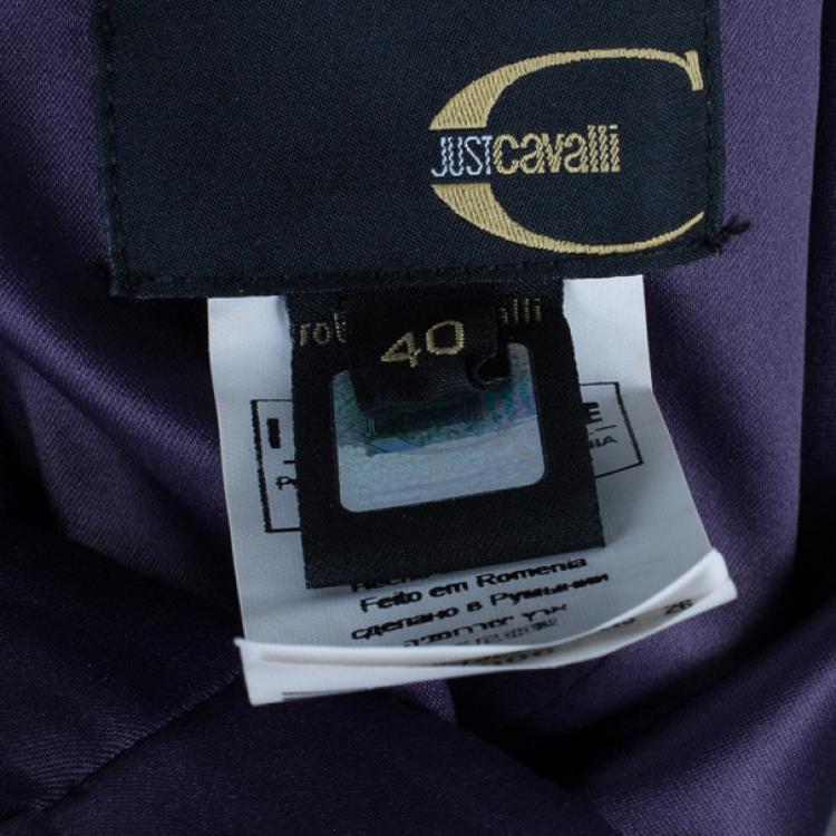 Pre Owned Just Cavalli Satin Purple Gown S