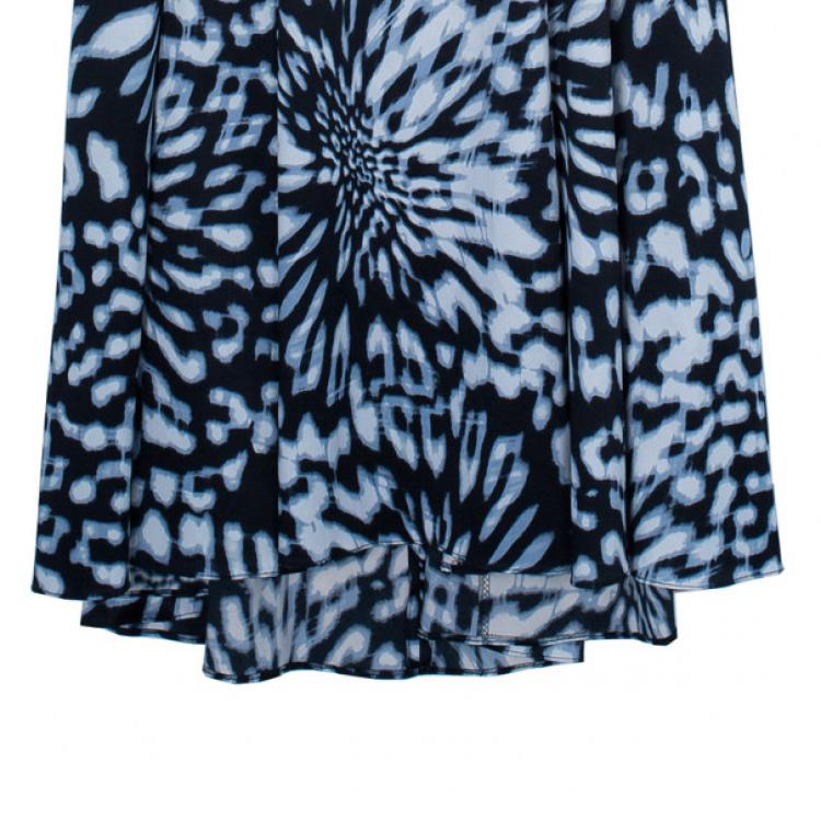 Pre Owned Just Cavalli Abstract Print Halterneck Evening Gown S