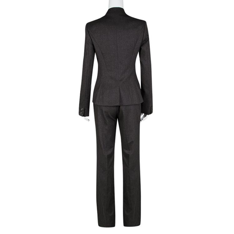 Pre Owned Just Cavalli Metallic Brown Pant Suit M