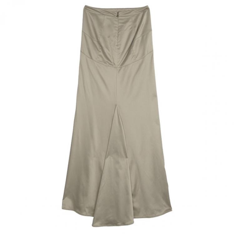 Pre Owned Just Cavalli Fishtail Satin Maxi Skirt M