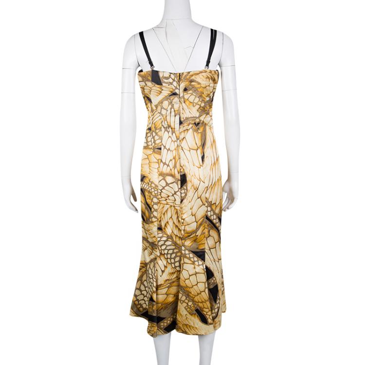 Pre Owned Just Cavalli Multicolor Animal Print Textured Sleeveless Dress M