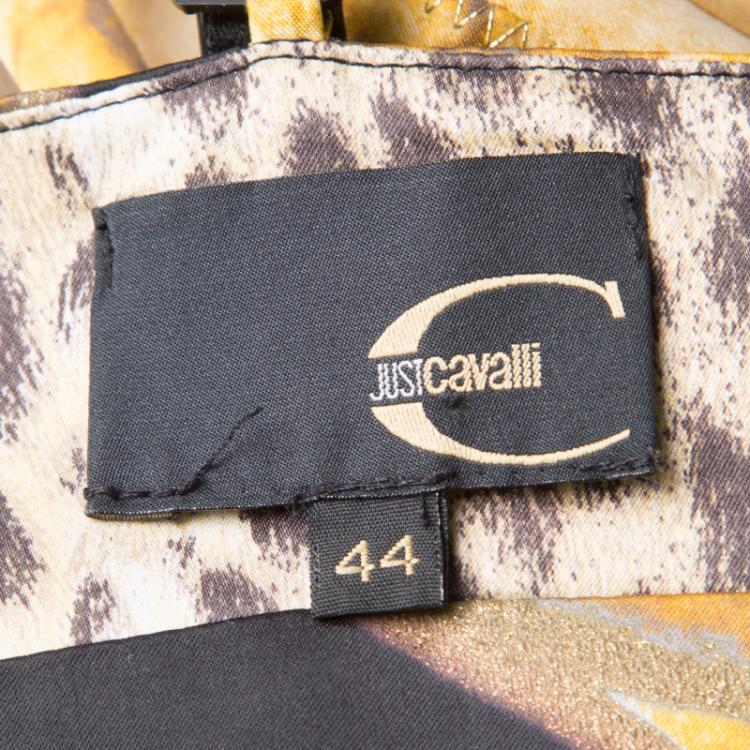 Pre Owned Just Cavalli Multicolor Animal Print Textured Sleeveless Dress M