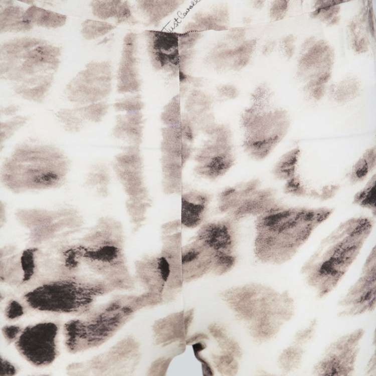 مملوكة مسبقًا Just Cavalli Animal Print Stretch Jersey Leggings M