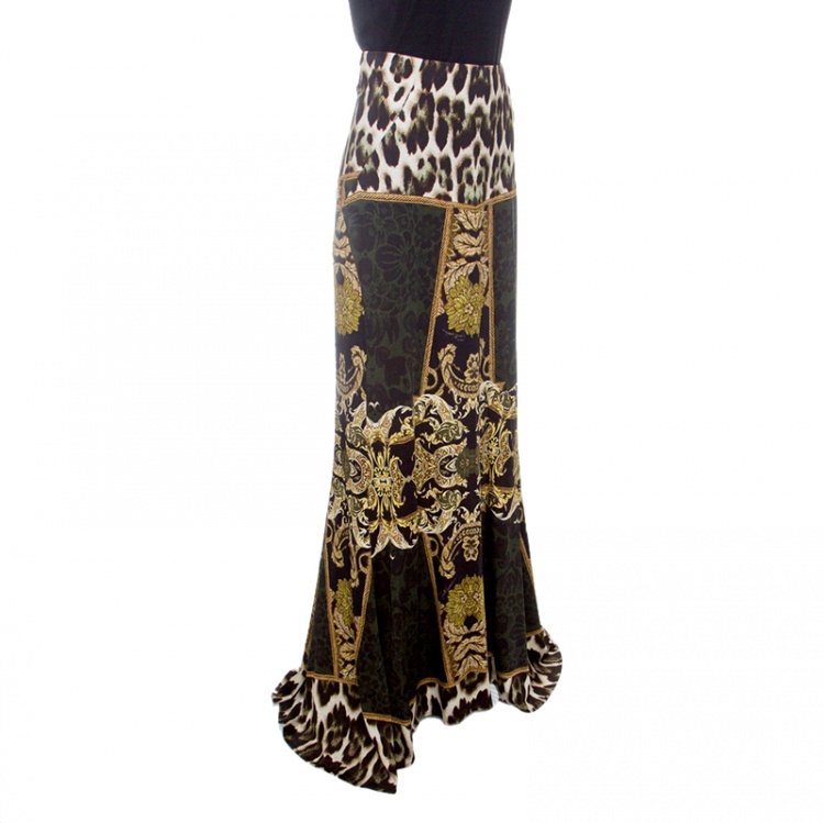 Pre Owned Just Cavalli Multicolor Printed Maxi Skirt L
