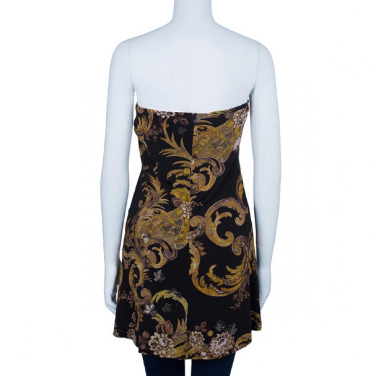 مملوكة مسبقًا Just Cavalli Scarf Print Stretch Top M