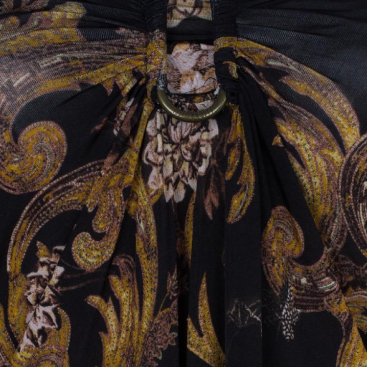 مملوكة مسبقًا Just Cavalli Scarf Print Stretch Top M