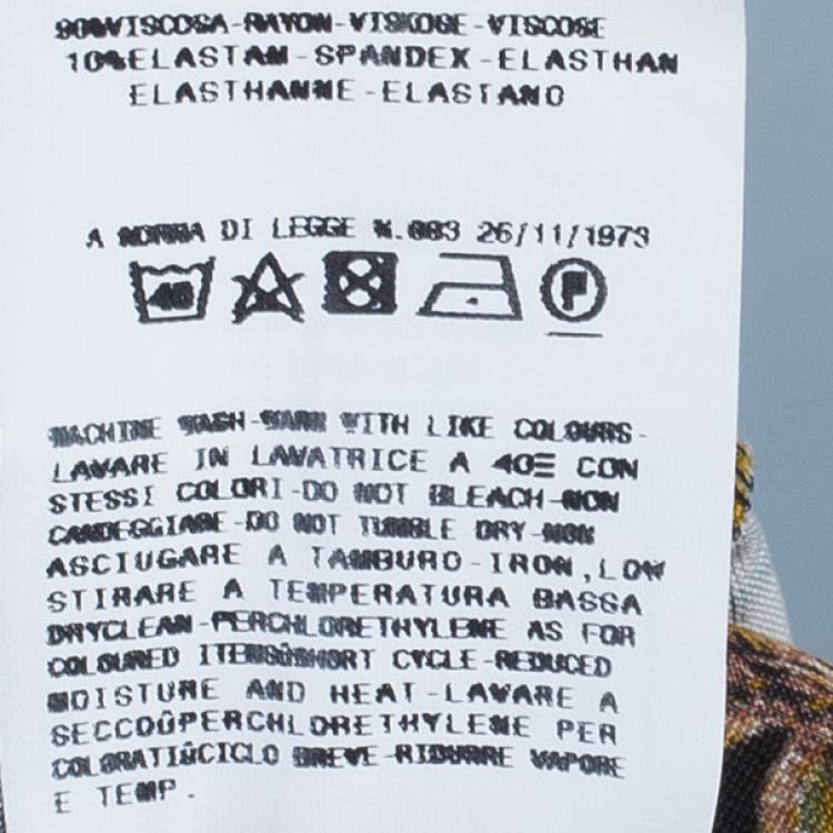 مملوكة مسبقًا Just Cavalli Scarf Print Stretch Top M