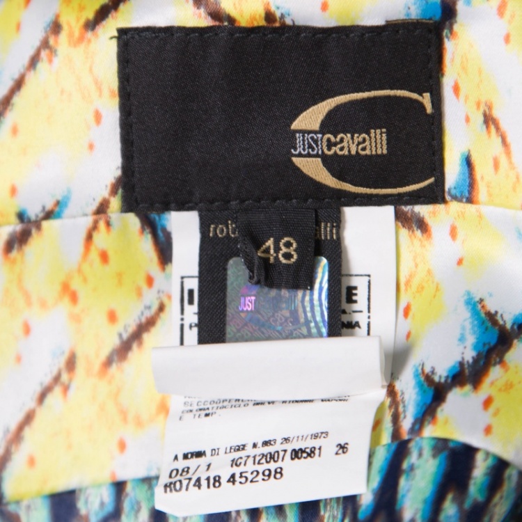 Pre Owned Just Cavalli Multicolor Snakeskin Print Flared Bottom Sleeveless Maxi Dress L