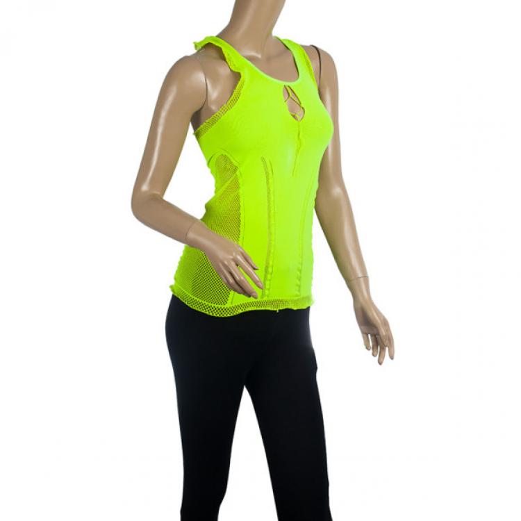 Pre Owned Just Cavalli Neon Stretch Top S