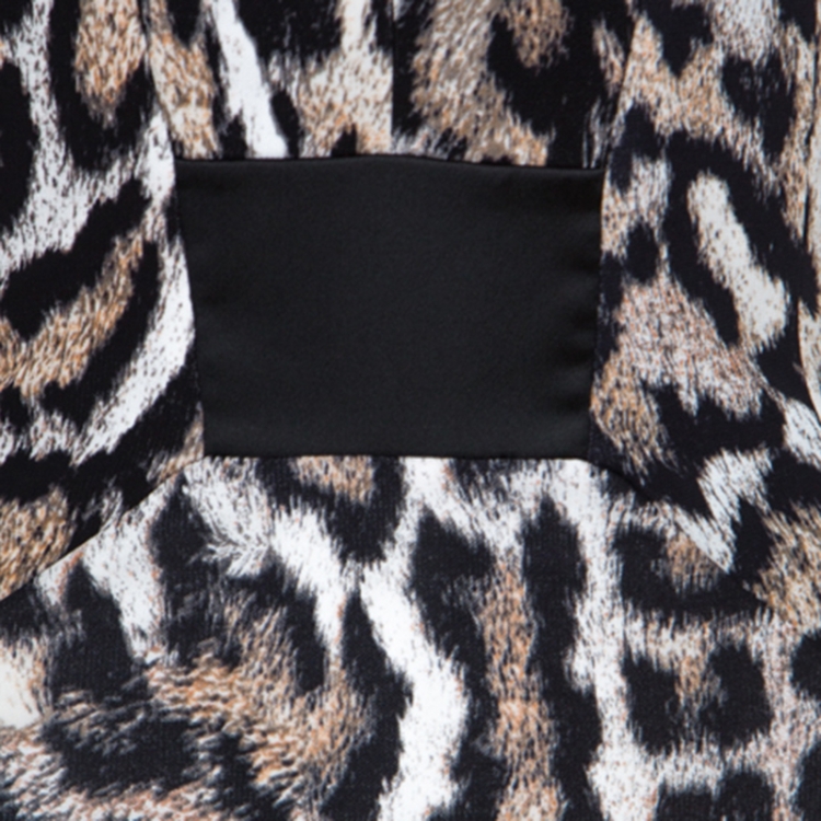 Pre Owned Just Cavalli Beige Leopard Print Sleeveless Maxi Dress L