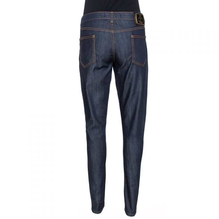 Pre Owned Just Cavalli Navy Blue Denim Slim Fit Jeans L
