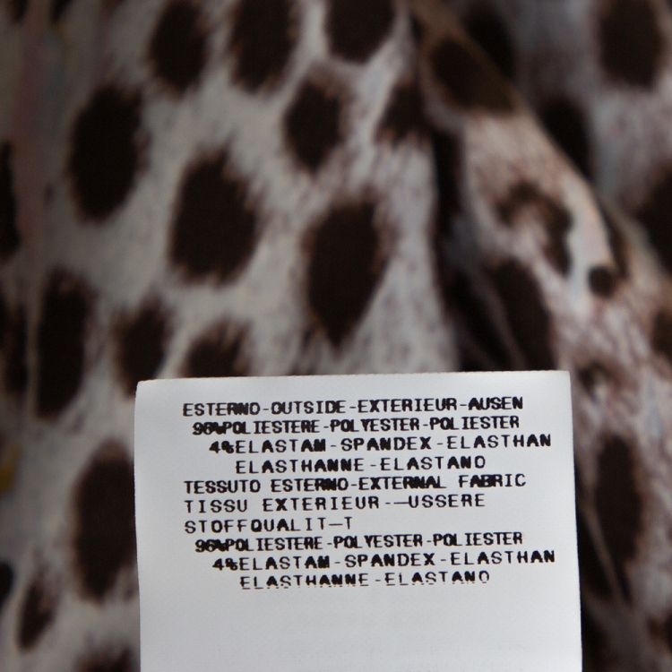 Pre Owned Just Cavalli Dusty Pink Leopard Print Satin Flared Maxi Skirt S 