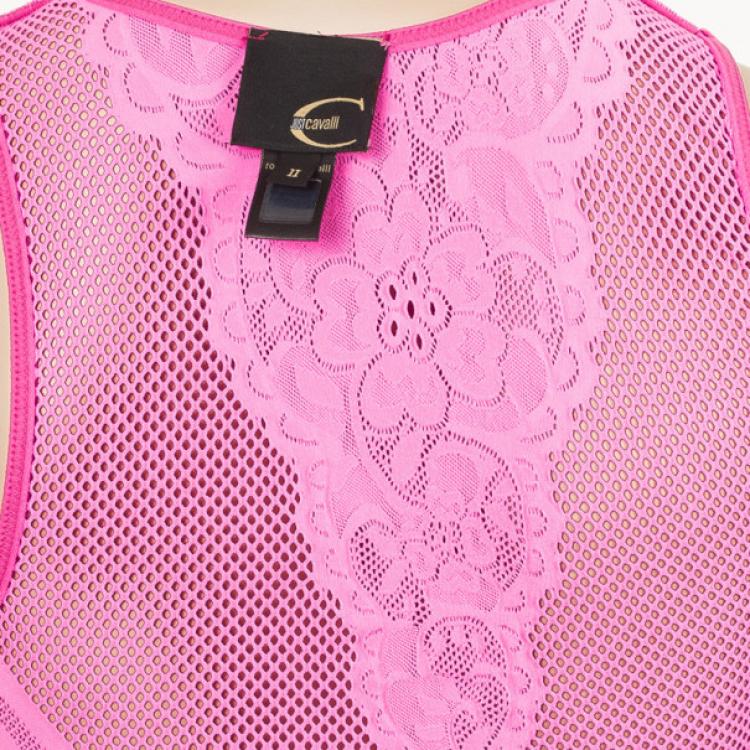 Pre Owned Just Cavalli Pink Perforated Top