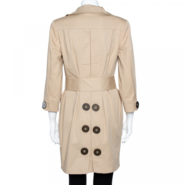 Pre Owned Just Cavalli Beige Cotton Belted Military Coat M