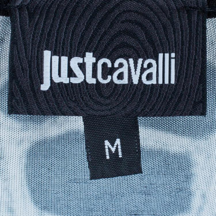 Pre Owned Just Cavalli Monochrome Stretch Jersey Dress M