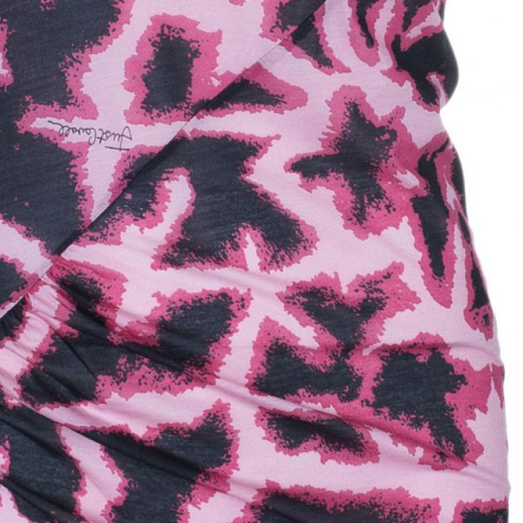 Pre Owned Just Cavalli Leopard Print Scoop Neck Dress S