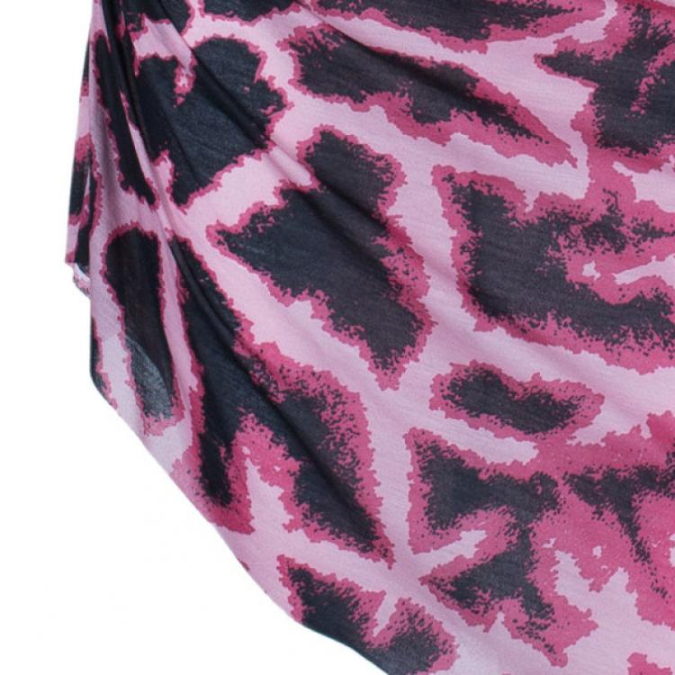 Pre Owned Just Cavalli Leopard Print Scoop Neck Dress S