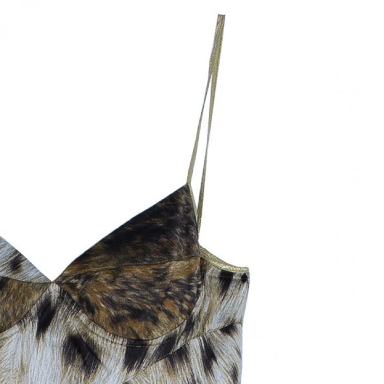 Pre Owned Just Cavalli Animal Print Silk Maxi Dress S