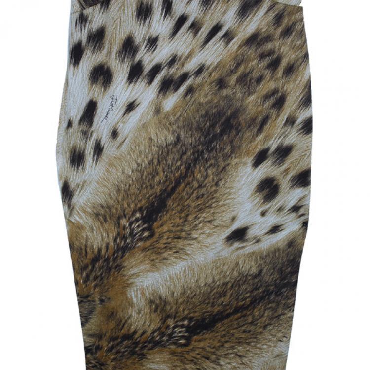 Pre Owned Just Cavalli Animal Print Silk Maxi Dress S