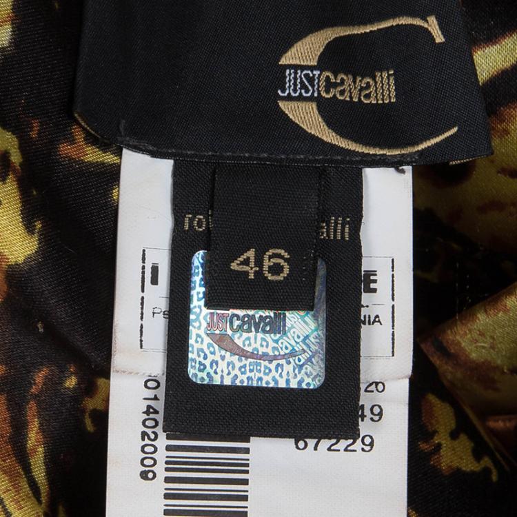 Pre Owned Just Cavalli Multicolor Animal Printed Asymmetric Hem Gown L