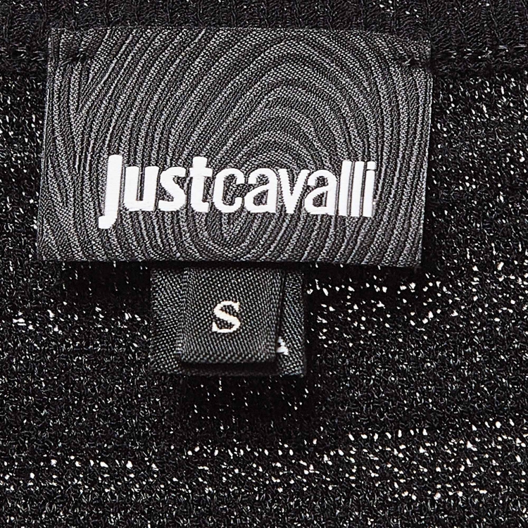 Pre Owned Just Cavalli Black Textured Knit Buttoned Cardigan S