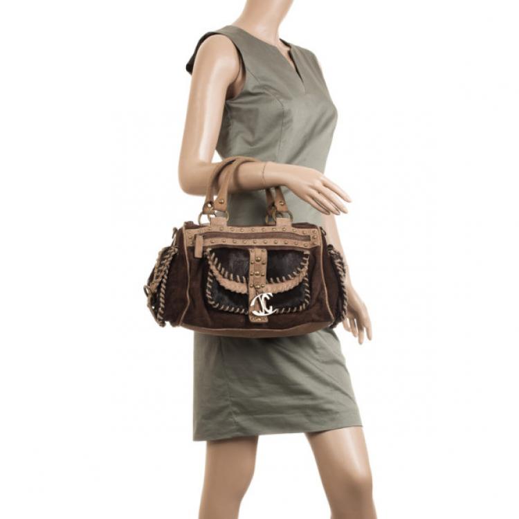 Pre Owned Just Cavalli Pony Hair and Suede Satchel