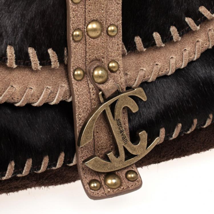Pre Owned Just Cavalli Pony Hair and Suede Satchel