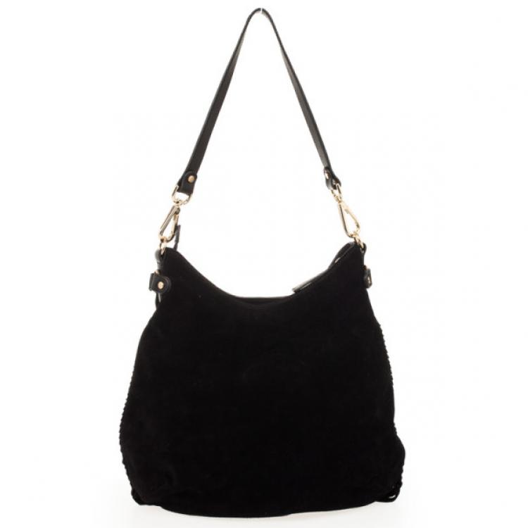 Pre Owned Just Cavalli Black Suede Hobo