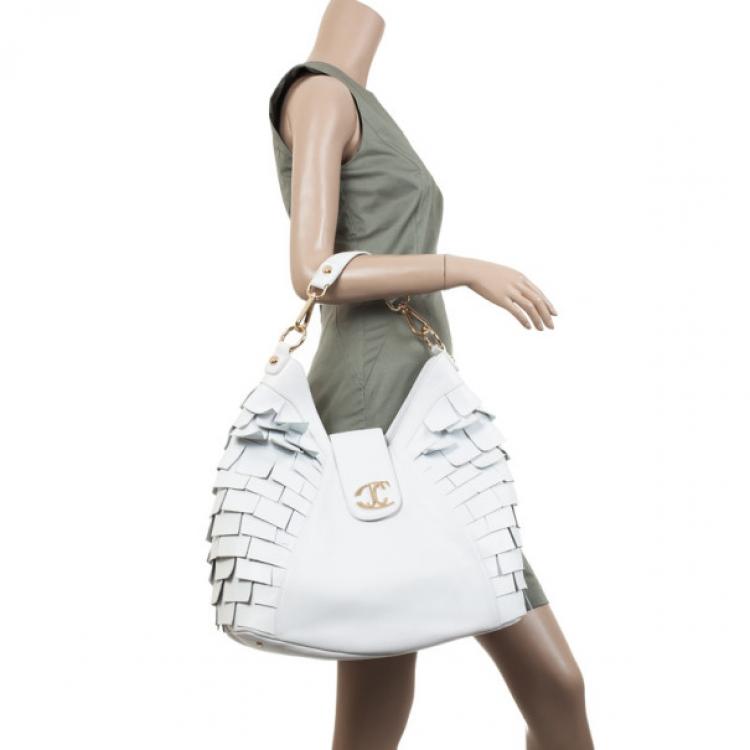 Pre Owned Just Cavalli White Calipso Large Shoulder Hobo