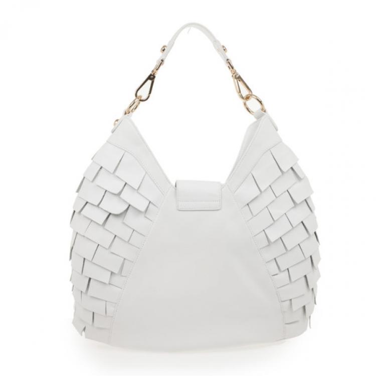 Pre Owned Just Cavalli White Calipso Large Shoulder Hobo