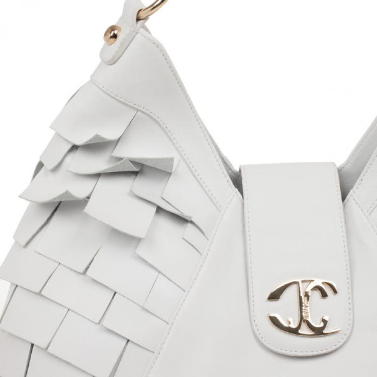 Pre Owned Just Cavalli White Calipso Large Shoulder Hobo