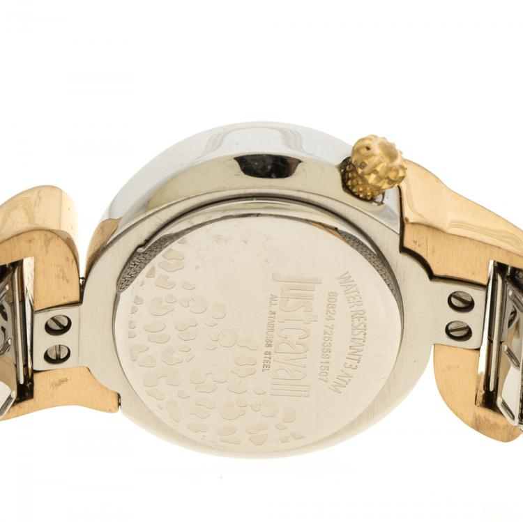 Pre Owned Just Cavalli Sin JC 2H Two Tone Stainless Steel 80824 Women's wristwatch 35 mm
