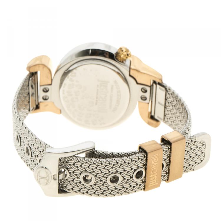 Pre Owned Just Cavalli Sin JC 2H Two Tone Stainless Steel 80824 Women's wristwatch 35 mm