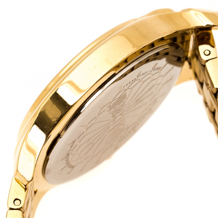 Pre Owned Just Cavalli Yellow Gold Plated Stainless Steel R7253533501 Women's Wristwatch 36 mm