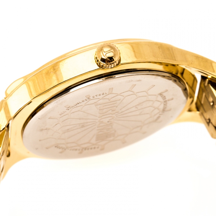 Pre Owned Just Cavalli Yellow Gold Plated Stainless Steel R7253533501 Women's Wristwatch 36 mm