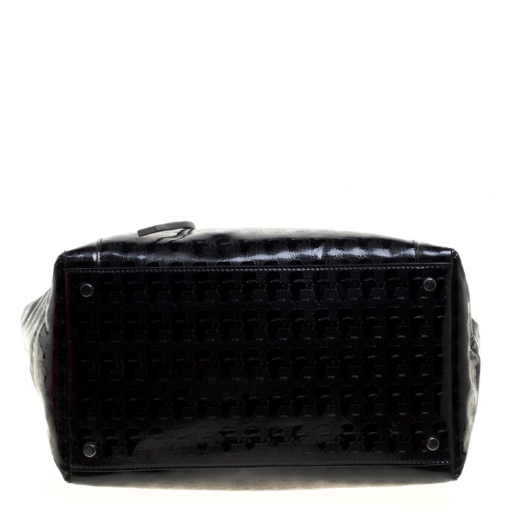 Pre Owned Karl Lagerfeld Black Coated Canvas Large Kache Shopping Tote 