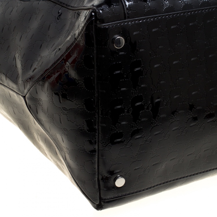 Pre Owned Karl Lagerfeld Black Coated Canvas Large Kache Shopping Tote 