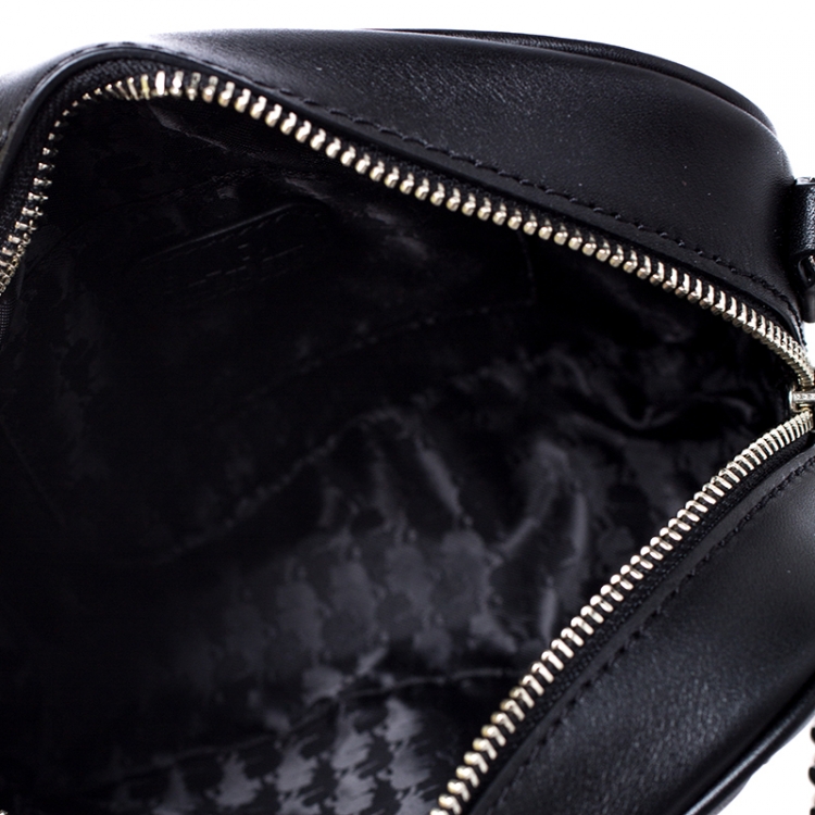 Pre Owned Karl Lagerfeld Black Leather K/Kuilted Studs Camera Bag