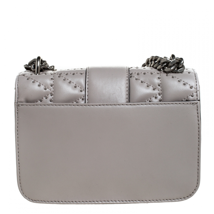 Pre Owned Karl Lagerfeld Taupe K Kuilted Studs Crossbody Bag 