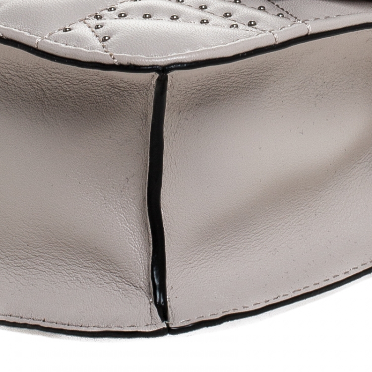 Pre Owned Karl Lagerfeld Taupe K Kuilted Studs Crossbody Bag 