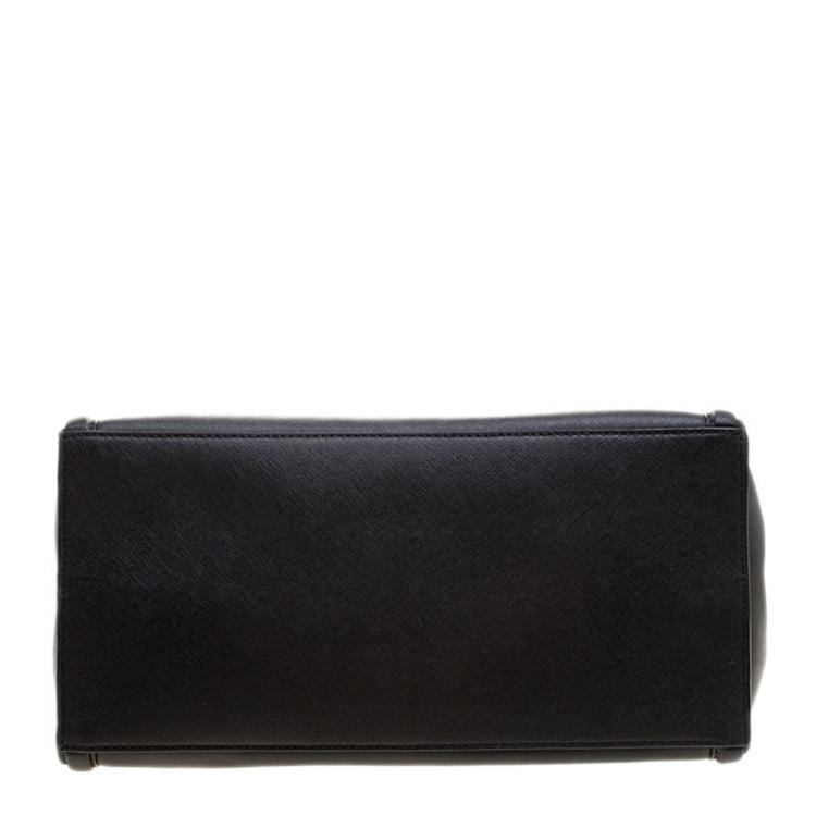 Pre Owned Karl Lagerfeld Black Leather K Klassik Tote