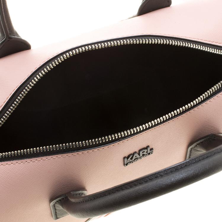 Pre Owned Karl Lagerfeld Blush Pink Coated Canvas K/Jet Choupette Mini Duffel Bag