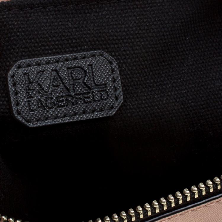 Pre Owned Karl Lagerfeld Blush Pink Coated Canvas K/Jet Choupette Mini Duffel Bag
