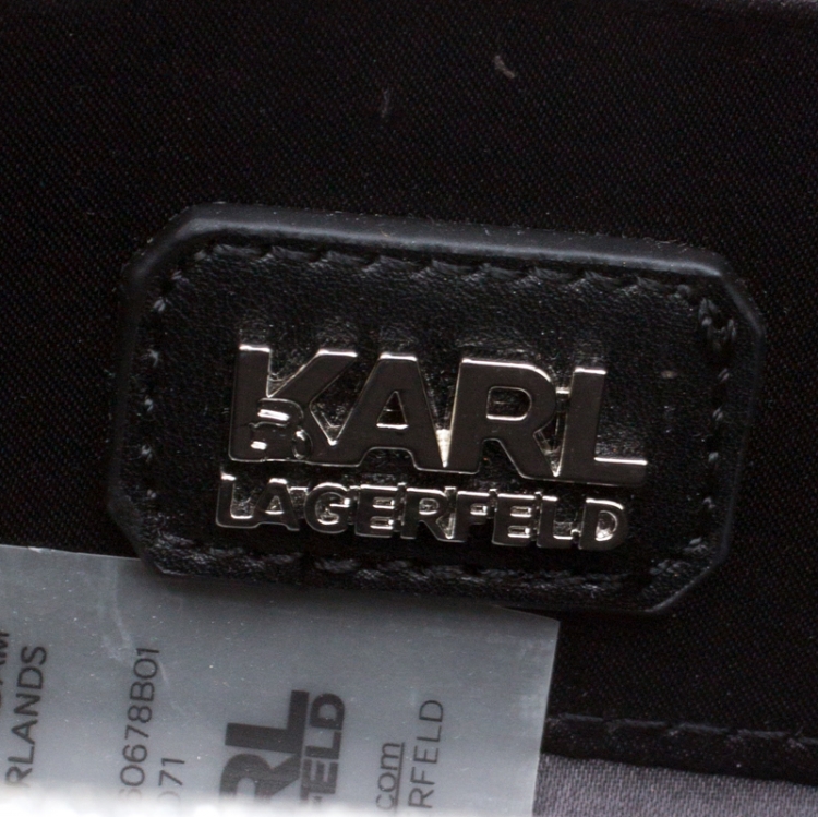 Pre Owned Karl Lagerfeld Silver Glitter Acrylic Jet Boarding Pass Minaudere Clutch