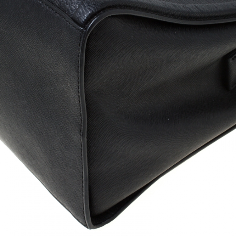 Pre Owned Karl Lagerfeld Black Leather K Klassik Tote