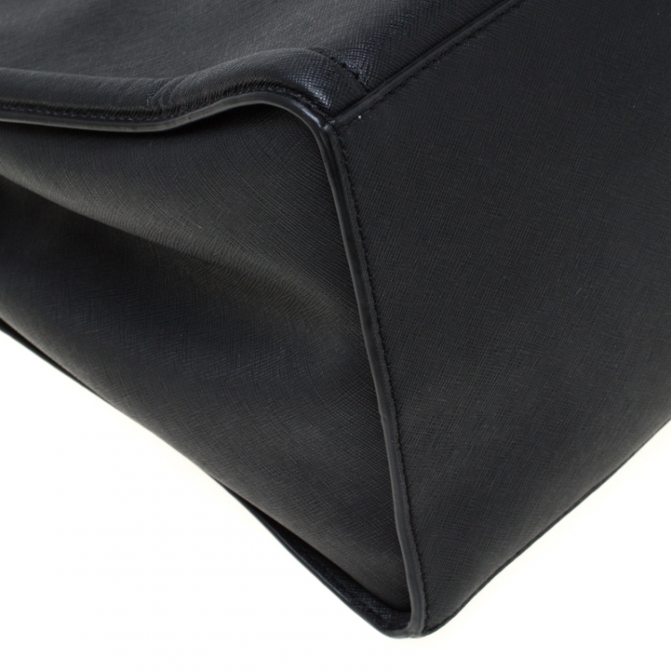 Pre Owned Karl Lagerfeld Black Leather K Klassik Tote