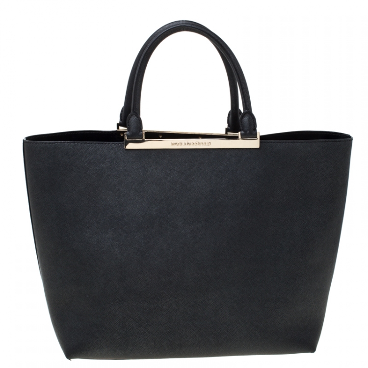 Pre Owned Karl Lagerfeld Black Leather Tote