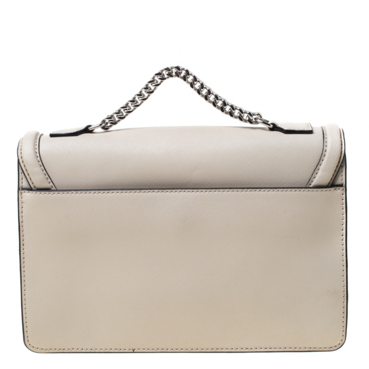 Pre Owned Karl Lagerfeld Ivory Leather K Klassik Top Handle Bag 