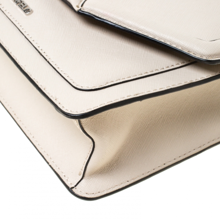 Pre Owned Karl Lagerfeld Ivory Leather K Klassik Top Handle Bag 