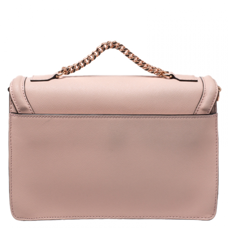 Pre Owned Karl Lagerfeld Blush Pink Leather K/Klassik Shoulder Bag